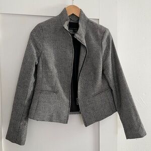 Banana Republic Wool Zipper Jacket Blazer Black and White Size Small
